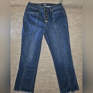 Style & Co. Dark Blue Crop Flare Jeans